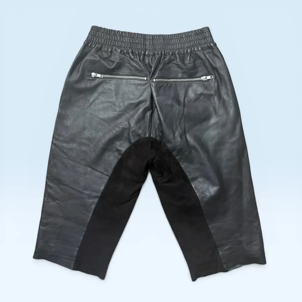 OAK Surface to Air BMX Leather Shorts Black Lamb Nappa Moto Drop Crotch Size S